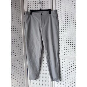 Banana Republic Tech Hybrid Pants Mens 36 Gray Elastic Waist Ankle 36x30